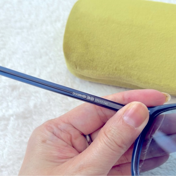 NIB Authentic Gucci GG0263S Oversized Oval Sunglasses Blue - Picture 4 of 10